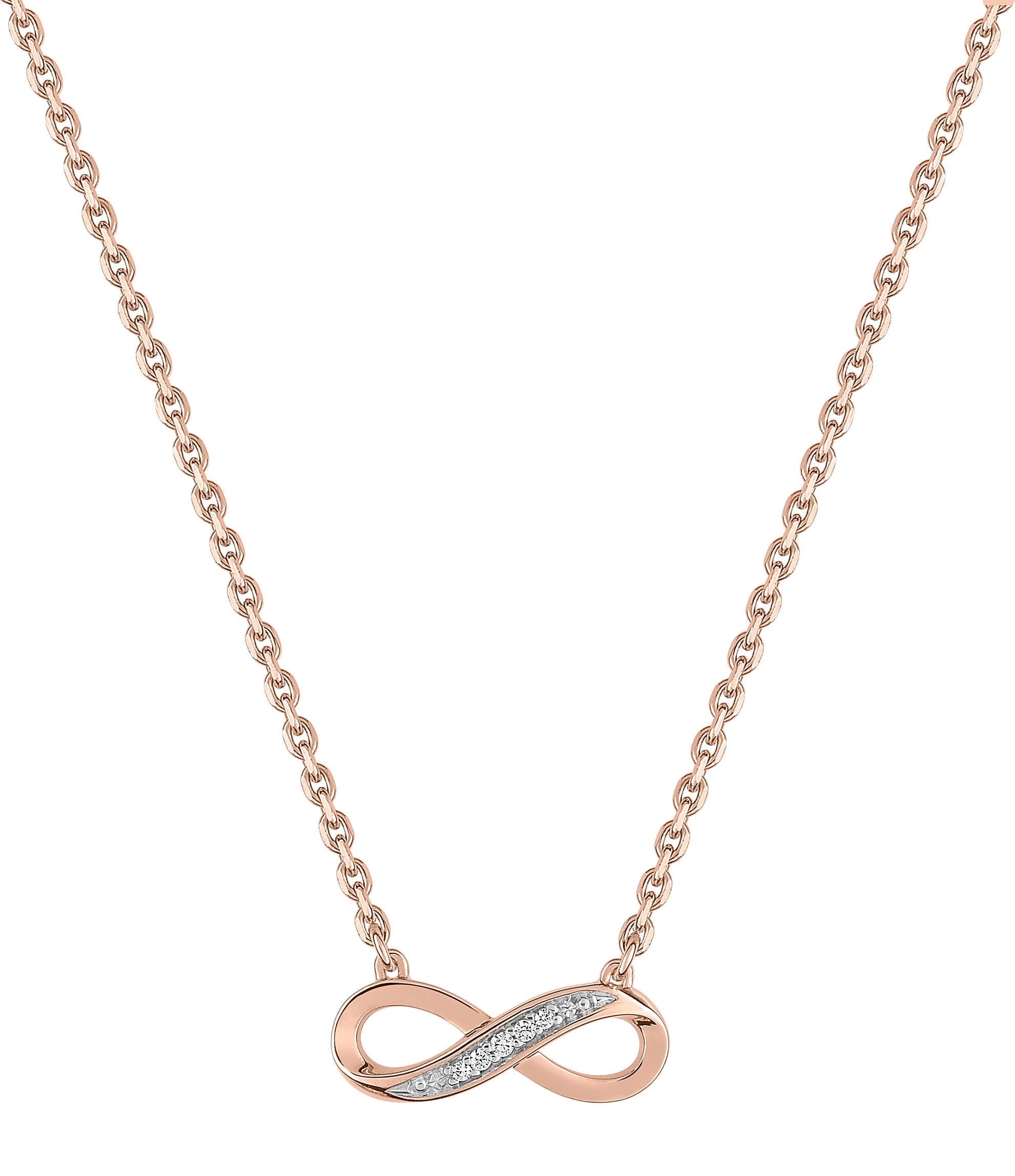 Collier Plaqué Or Rose Longueur 40cm Zirconium Infini