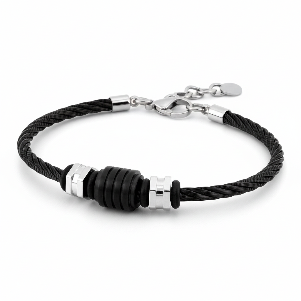 Bracelet Homme Acier IP noir