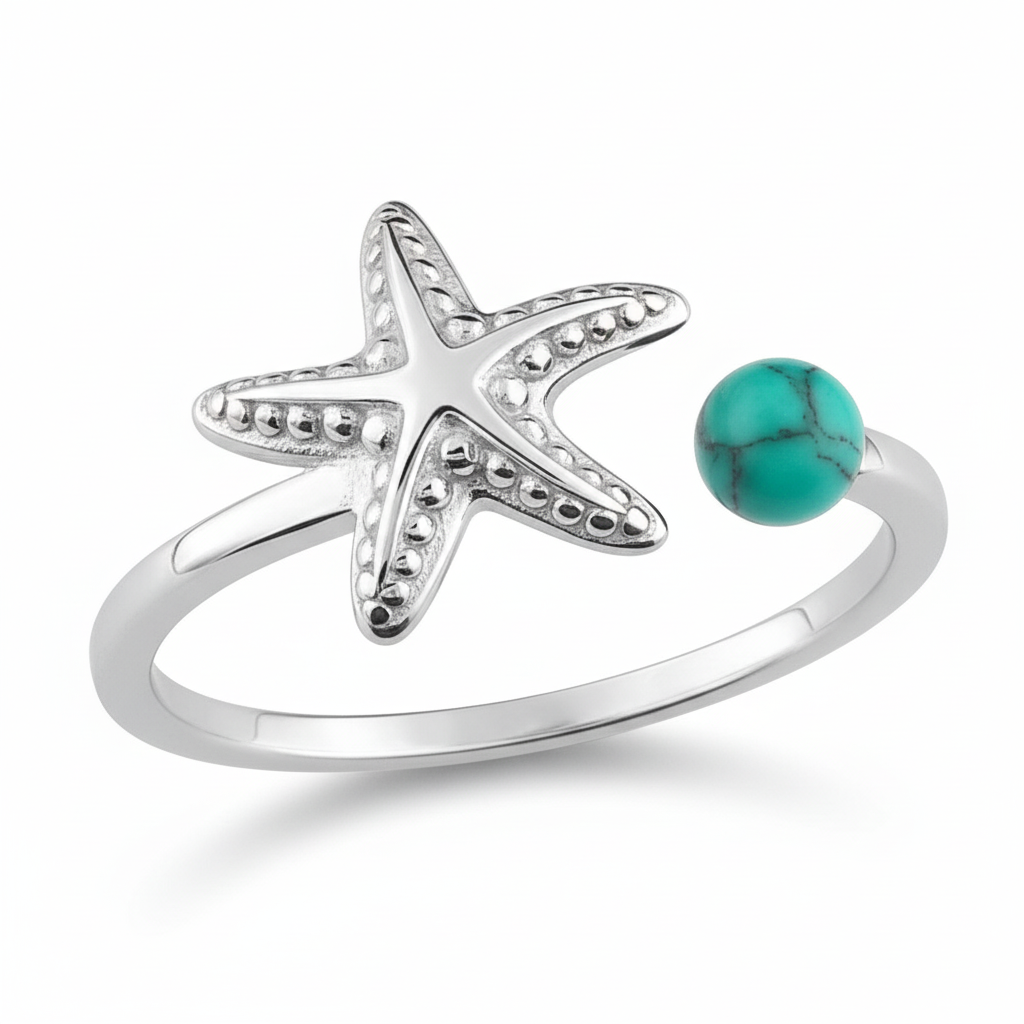 Bague Argent Bajzla Turquoise - Bague en Argent - Bijoux en Vogue