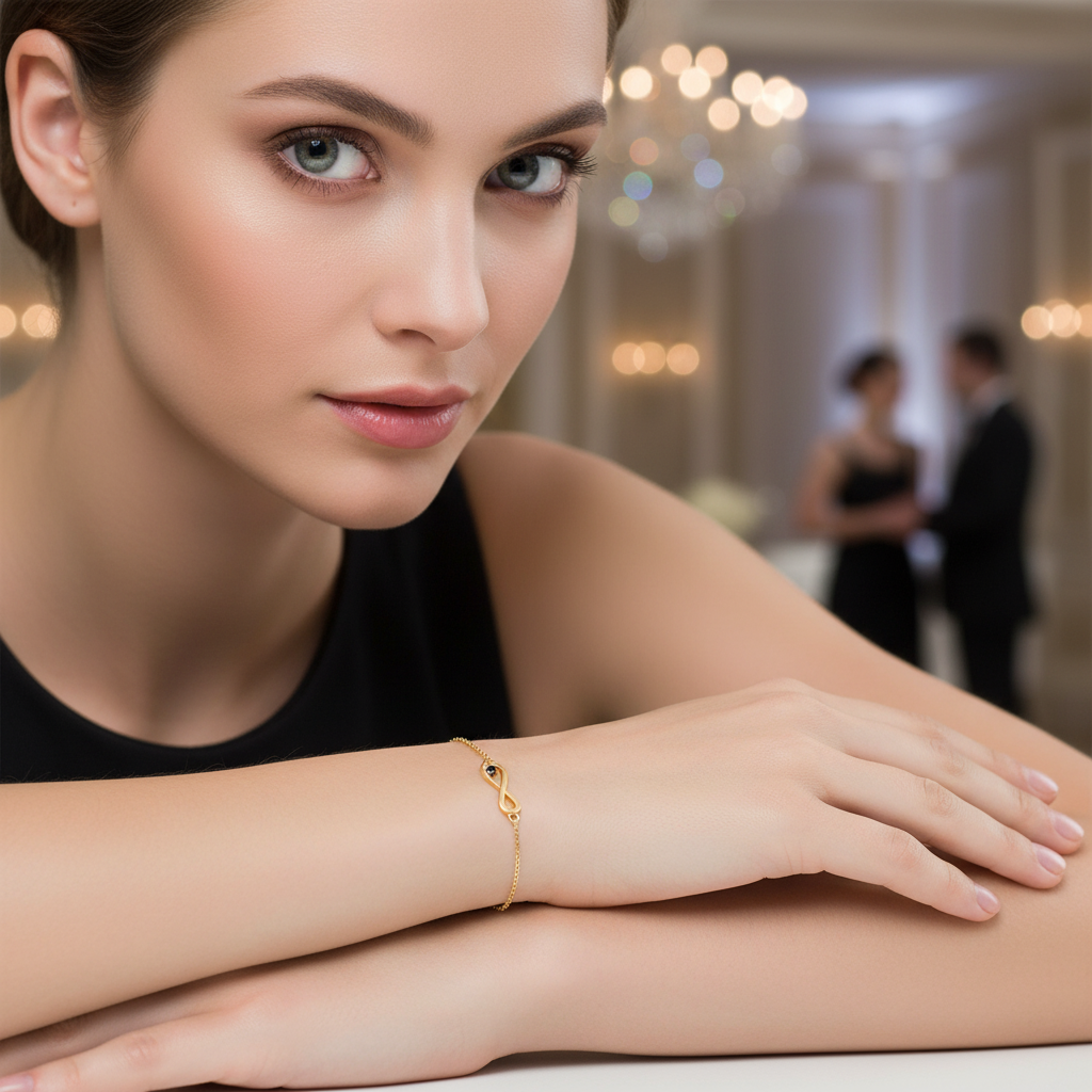 Bracelet Or Longueur 16.5cm Saphir Infini