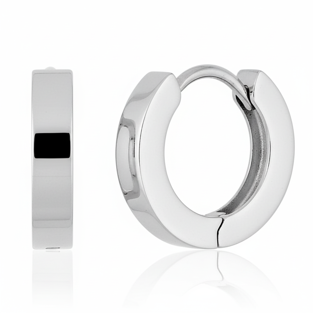 Boucles d'oreilles Créoles Homme Acier Diamètre 13mm - Boucles d'oreilles