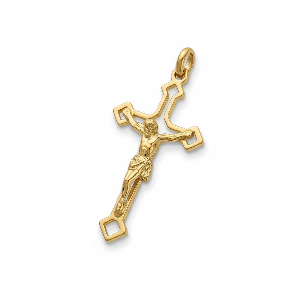 Pendentif Plaqué Or Croix Chrétienne