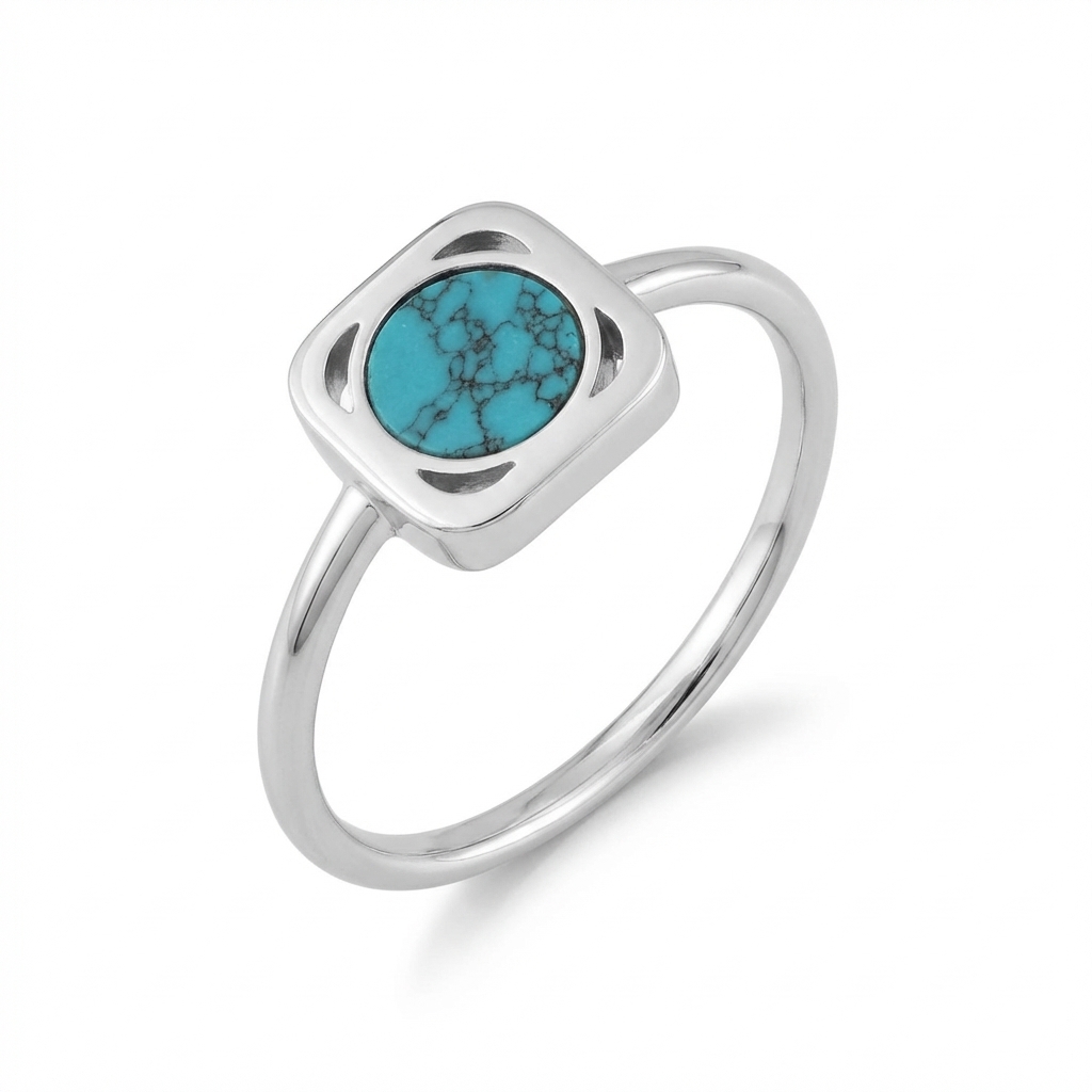 Bague Argent Tounda Turquoise - Bague en Argent - Bijoux en Vogue
