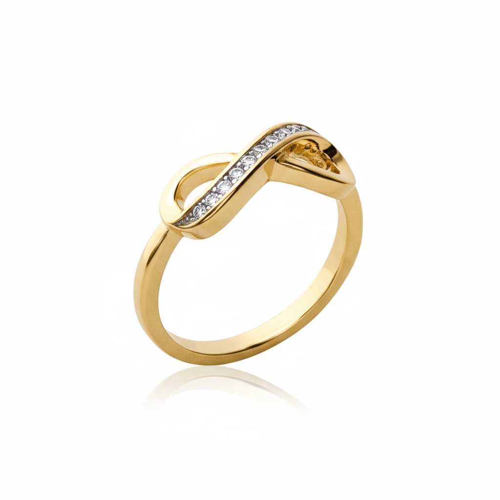 Bague Plaqué Or Zirconium Infini