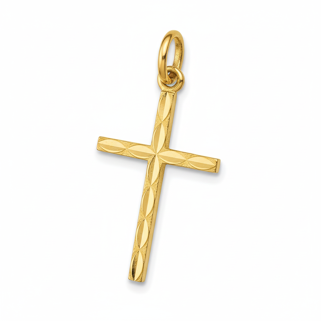 Pendentif Plaqué Or Croix Chrétienne - Pendentif