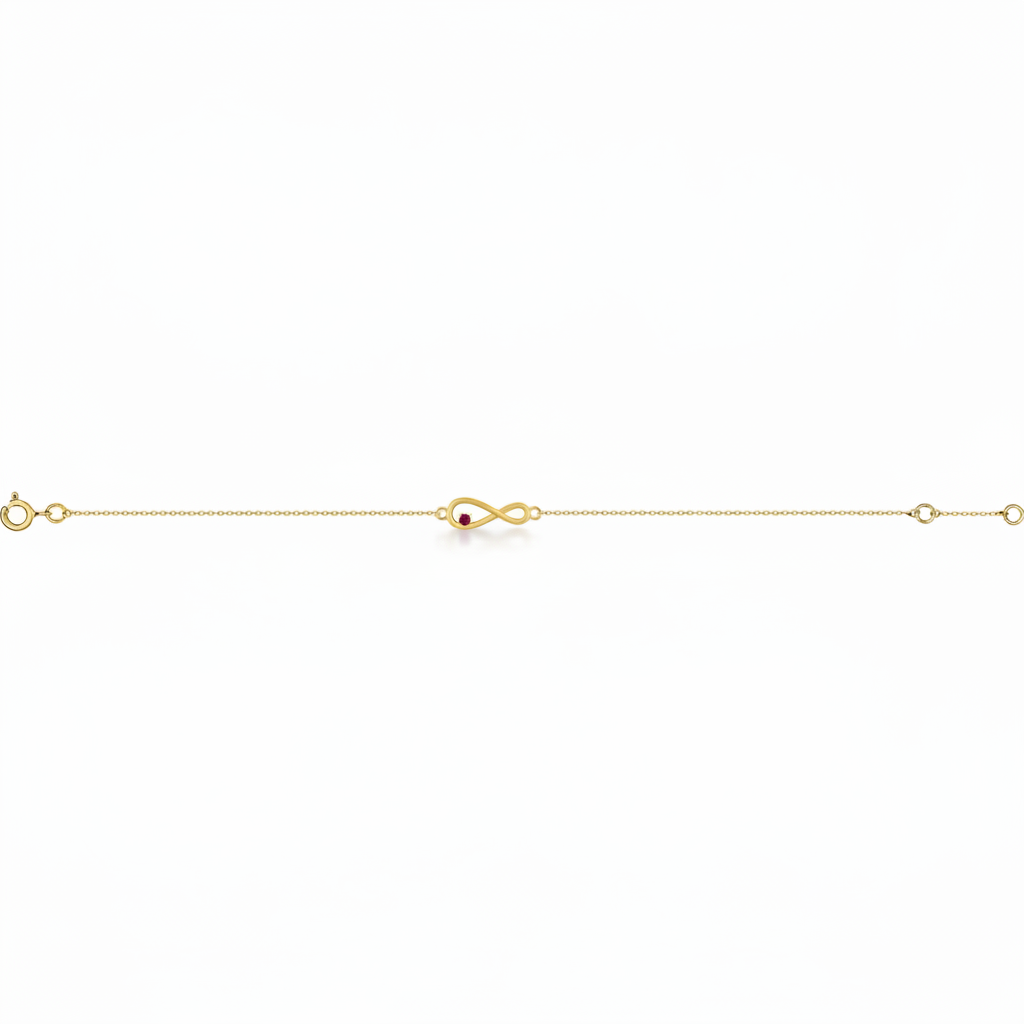 Bracelet Or Longueur 16.5cm Rubis Infini