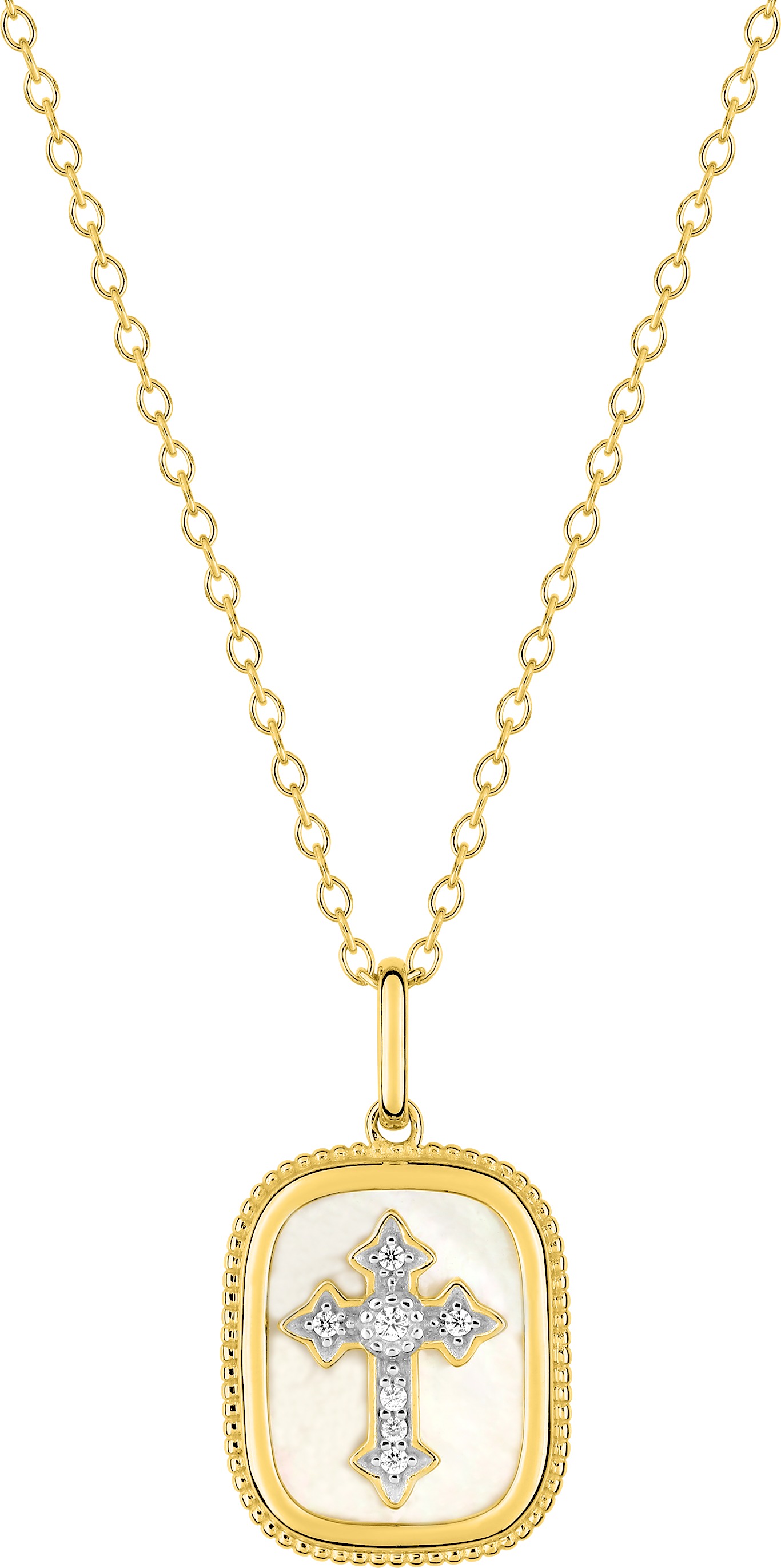 Collier Plaqué Or Nacre Blanc - Collier en Plaqué Or - Bijoux en Vogue