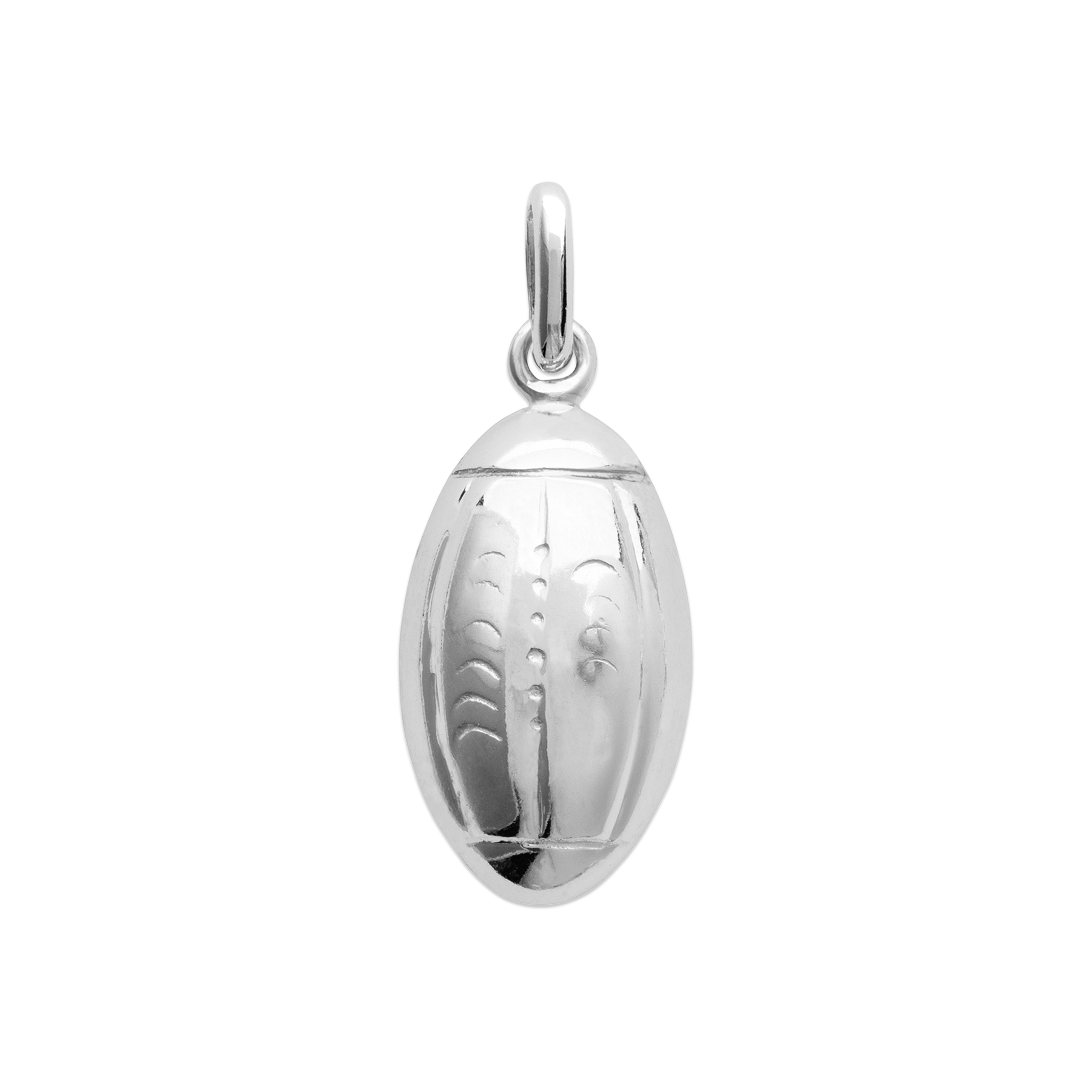 Pendentif Argent Rhodié Ballon Rugby - Pendentif