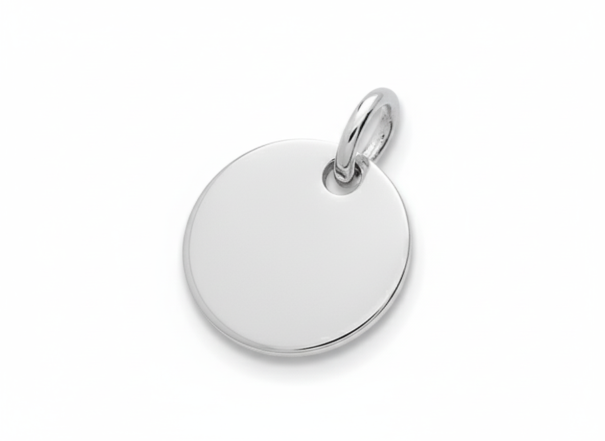Pendentif Médaille Argent Rhodié