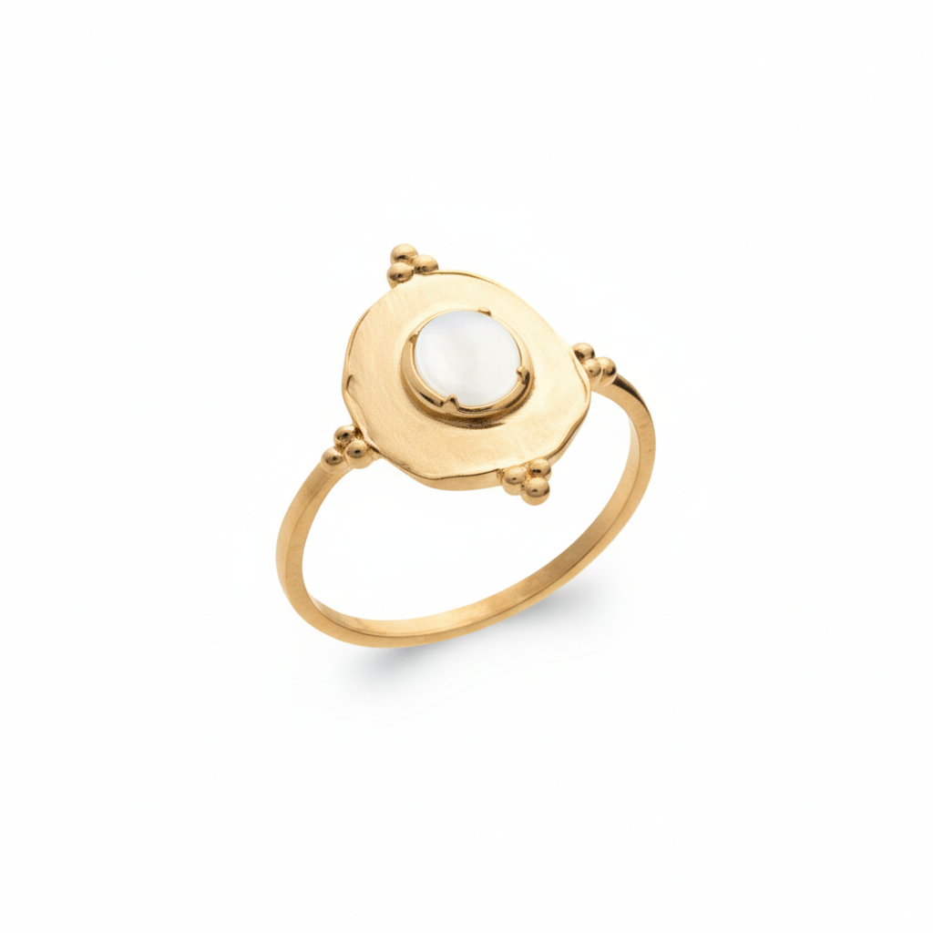 Bague Plaqué Or Pierre de lune