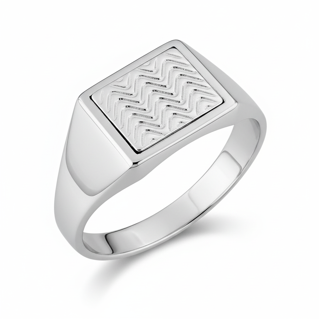 Chevalière Homme Argent Rhodié - Bague