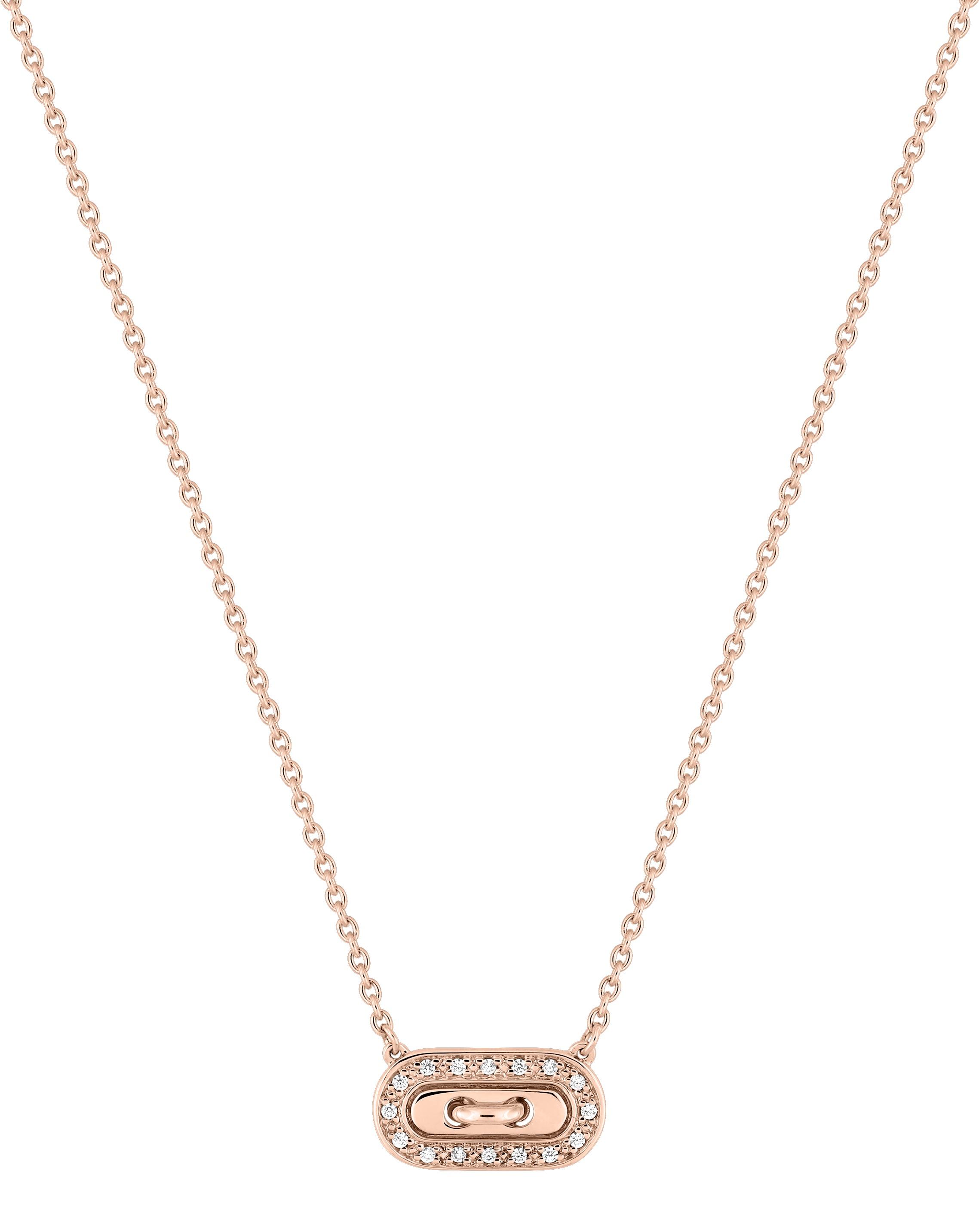 Collier Or Rose 18k Diamant 0.05ct GH SI