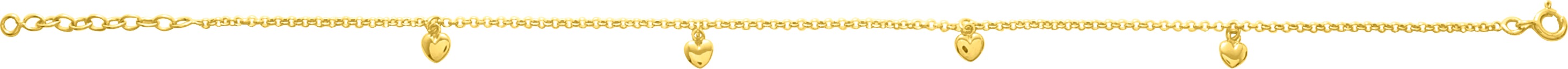 Chaîne cheville Or 18k Coeur