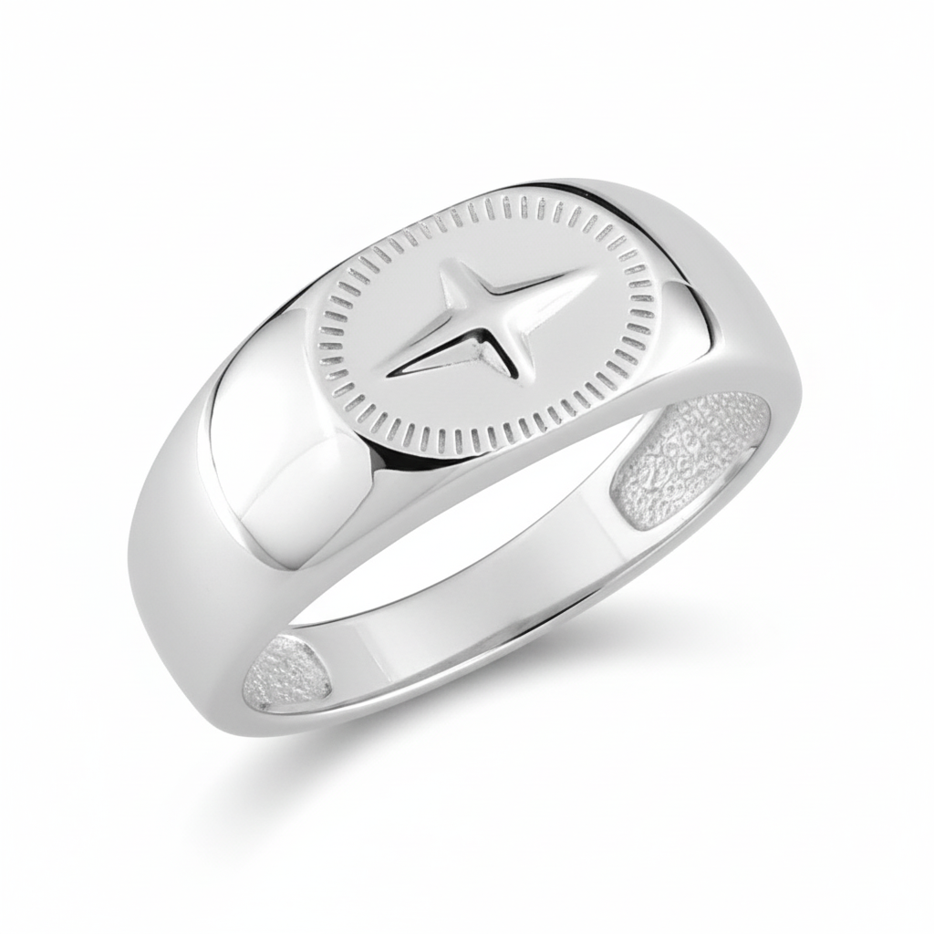 Chevalière Argent Rhodié - Bague