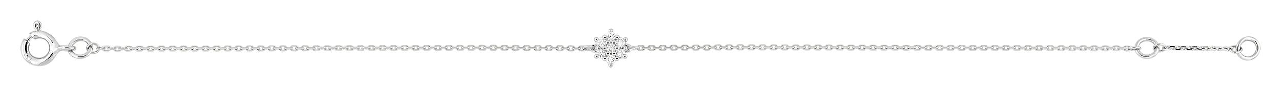 Bracelet Or Blanc 18k Longueur 16.5cm Diamant 0.09ct GH P1