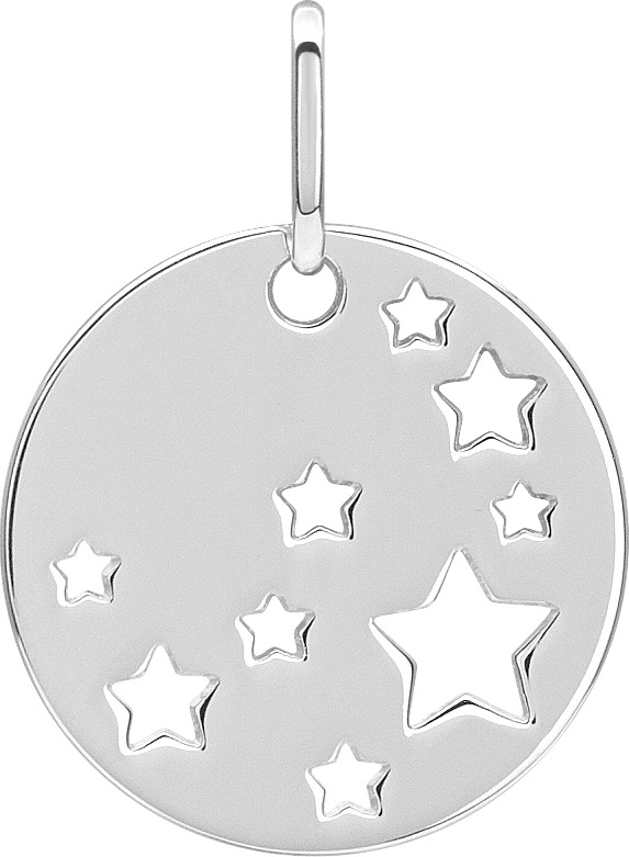 Pendentif Médaille Argent Rhodié Étoile