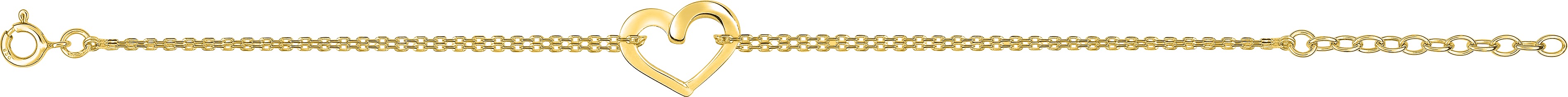 Bracelet Plaqué Or Longueur 16cm Coeur