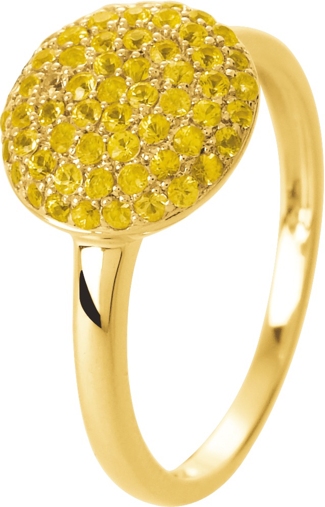 Bague Or 18k Saphir Jaune
