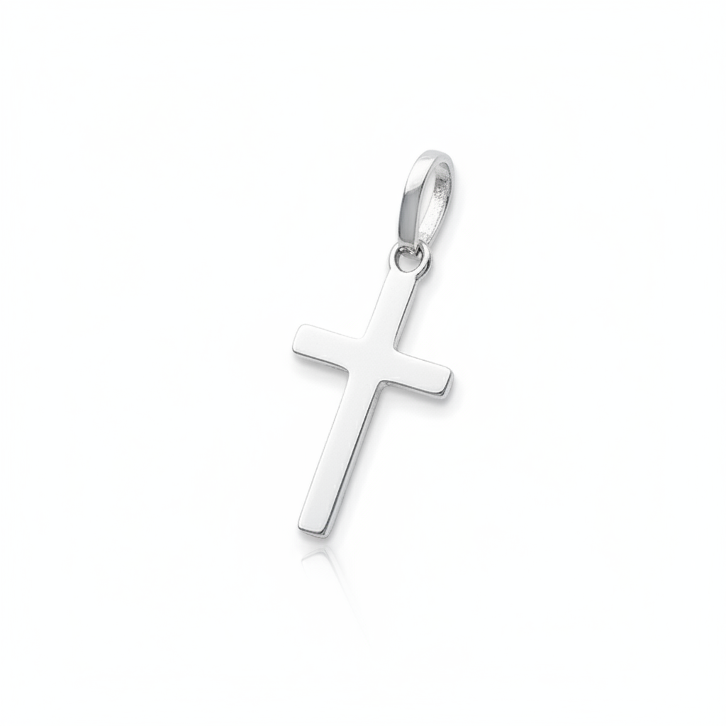 Pendentif Argent Rhodié Croix Chrétienne