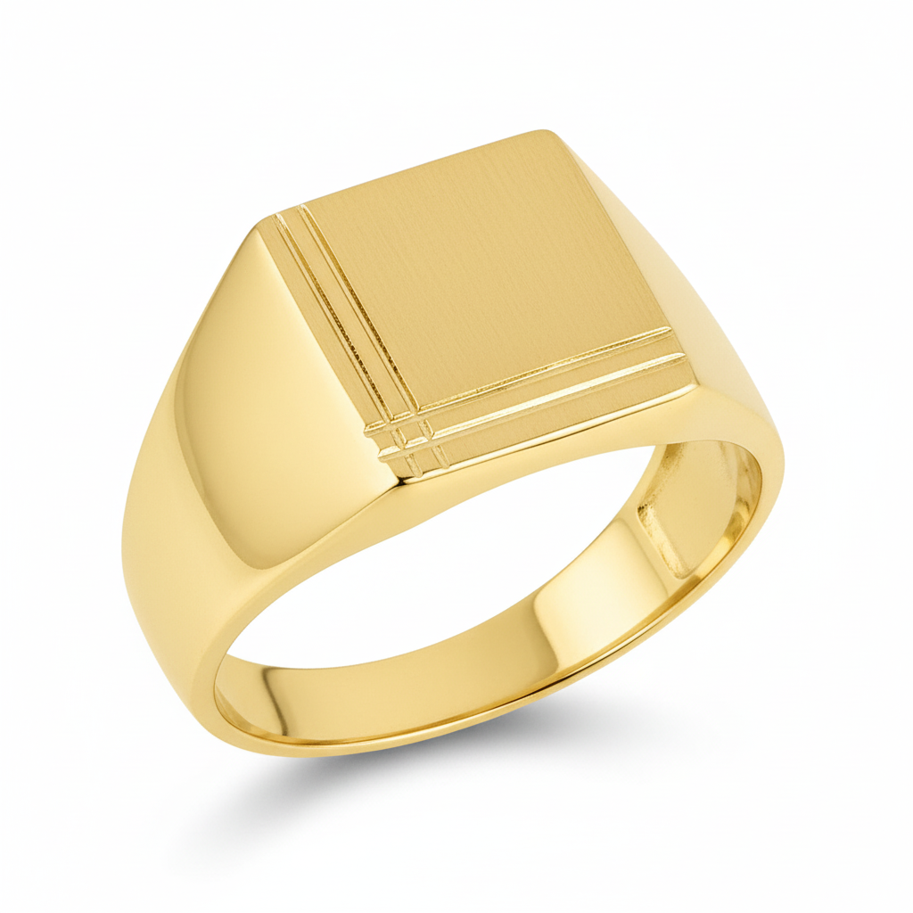 Chevalière Homme Plaqué Or - Bague