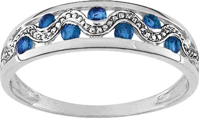 Bague Or Blanc 18k Saphir