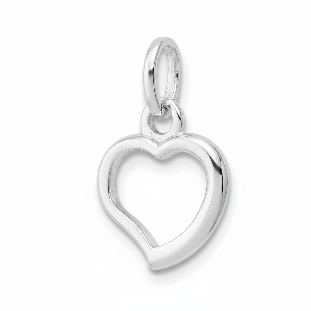 Pendentif Or Blanc 18k Coeur