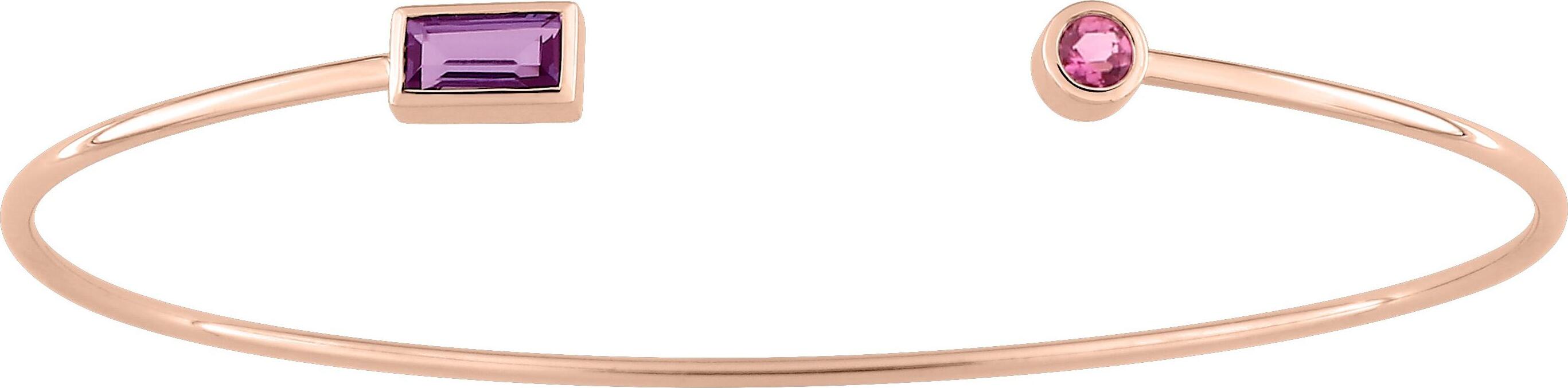 Jonc Or Rose 18k Améthyste