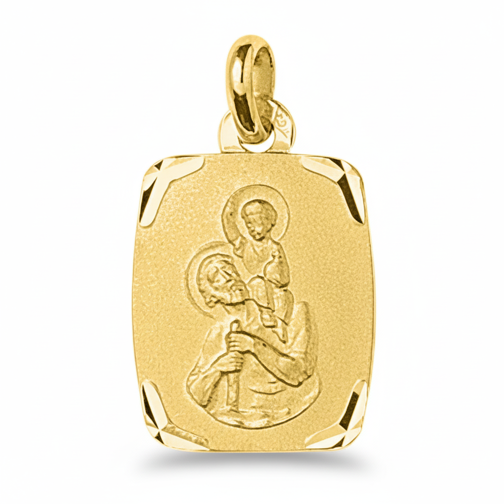 Pendentif Médaille Or Saint Christophe - Pendentif