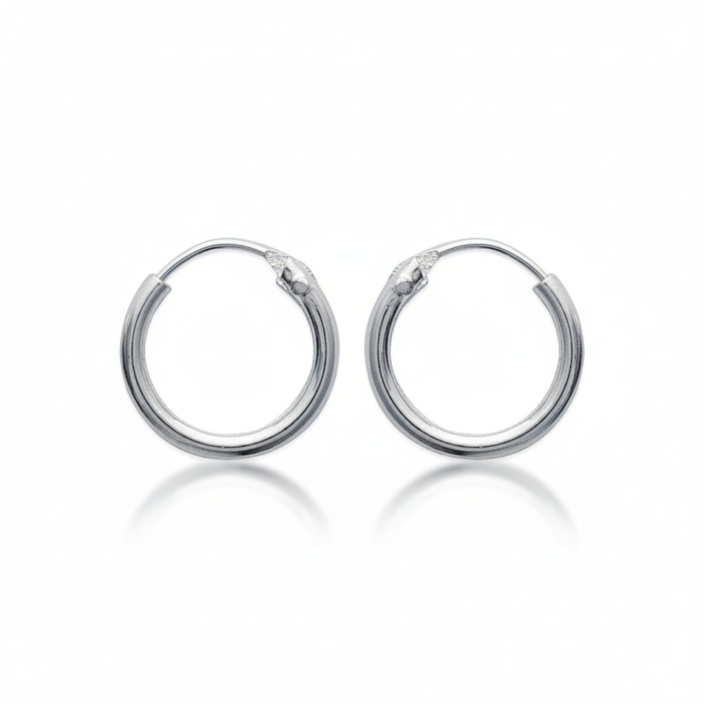 Boucles d'oreilles Créoles Argent Minimaliste - Boucles d'oreilles