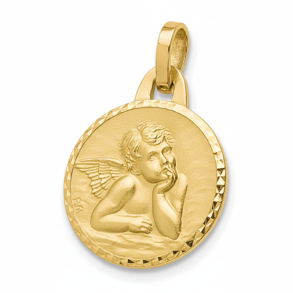 Pendentif Médaille Or 18k Ange de Raphaël