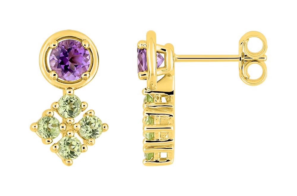 Boucles d'oreilles Clous Or 18k Améthyste