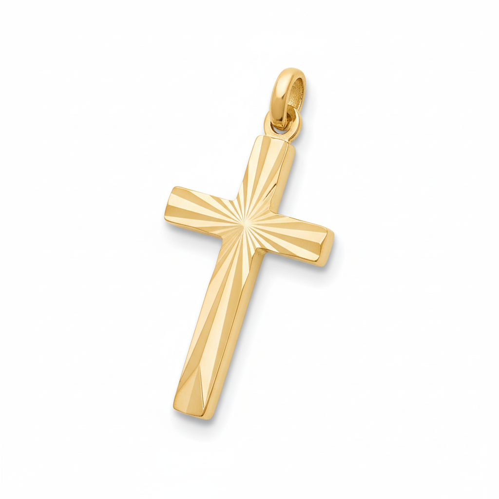 Pendentif Plaqué Or Croix Chrétienne - Pendentif