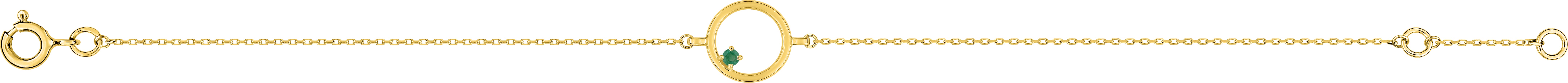 Bracelet Or Longueur 16.5cm Emeraude