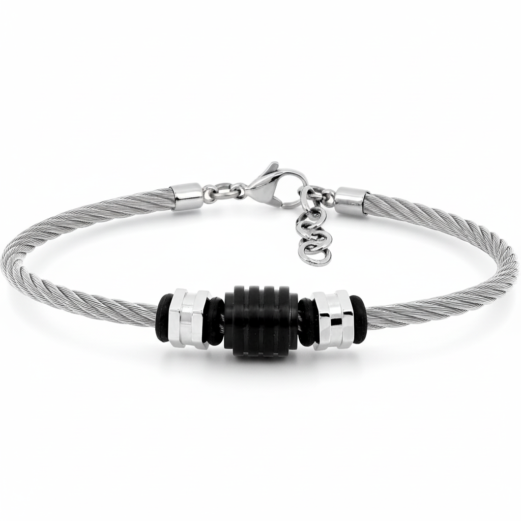 Bracelet Homme Acier IP noir
