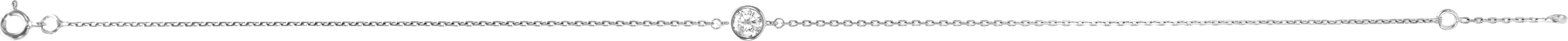 Chaîne cheville Argent Rhodié Longueur 24cm Largeur 5mm Zirconium - Chaîne cheville