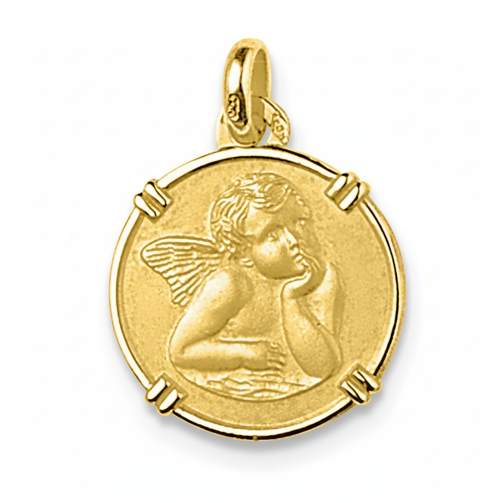 Pendentif Médaille Or 18k Ange de Raphaël