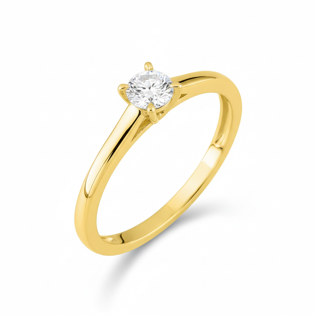 Bague Solitaire Or Diamant F VS - Bague