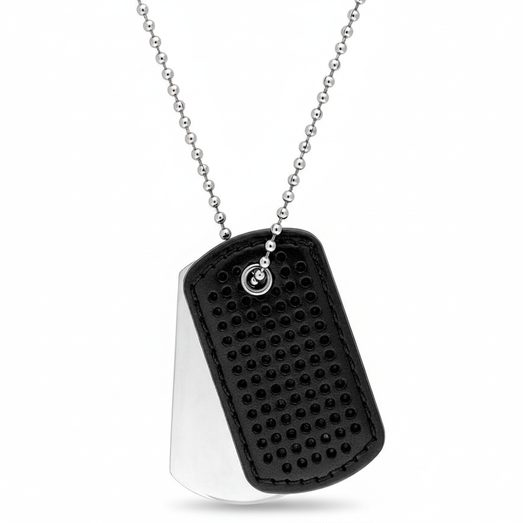 Collier Homme Acier noir Longueur 60cm