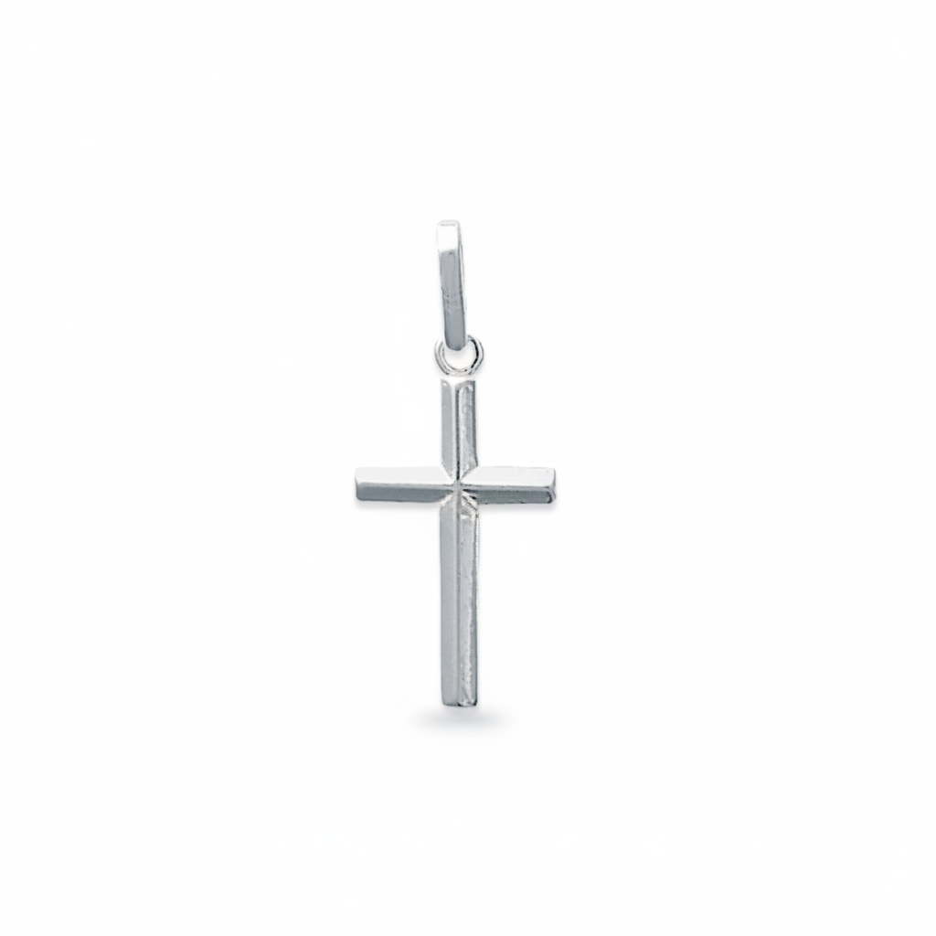 Pendentif Argent Rhodié Croix Chrétienne