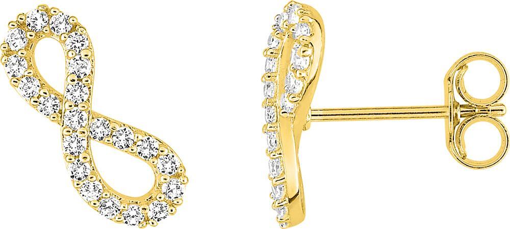 Boucles d'oreilles Clous Or Zirconium Infini