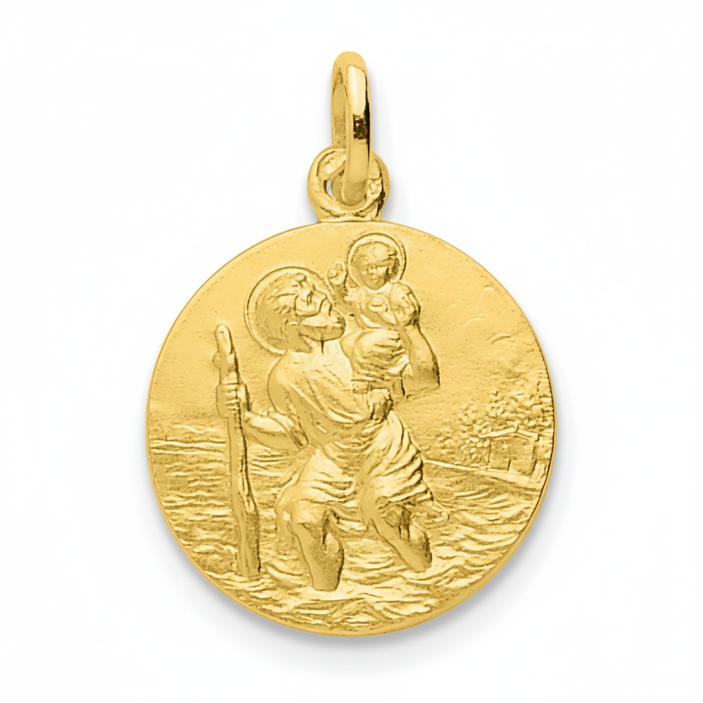 Pendentif Médaille Or Saint Christophe - Pendentif
