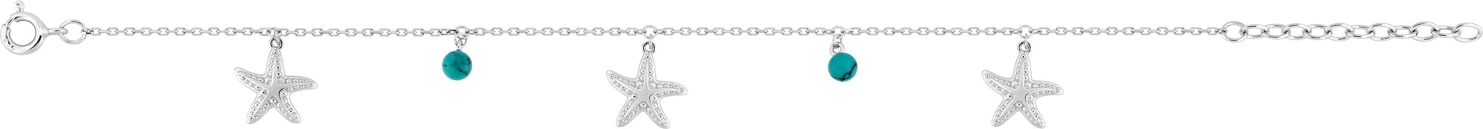 Bracelet Argent Rhodié Turquoise - Bracelet en Argent - Bijoux en Vogue