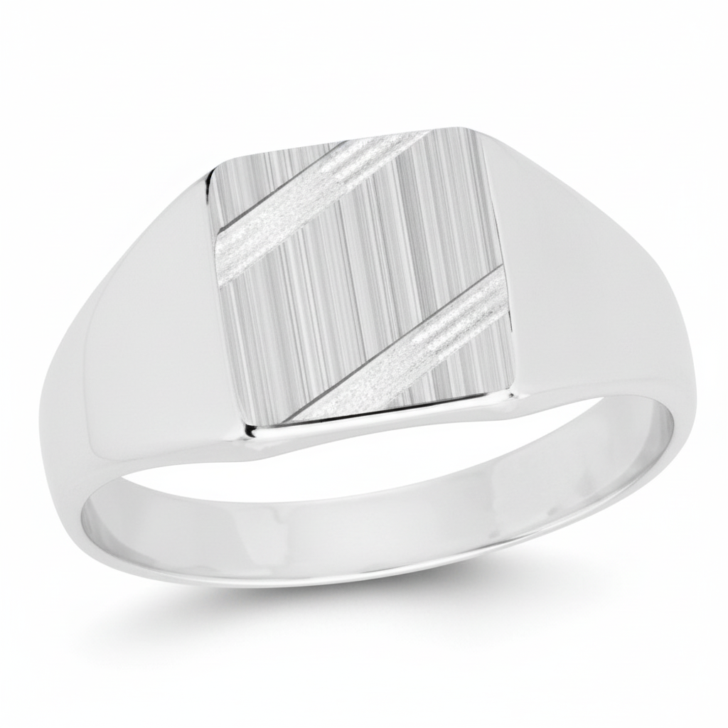 Chevalière Homme Argent Rhodié - Bague
