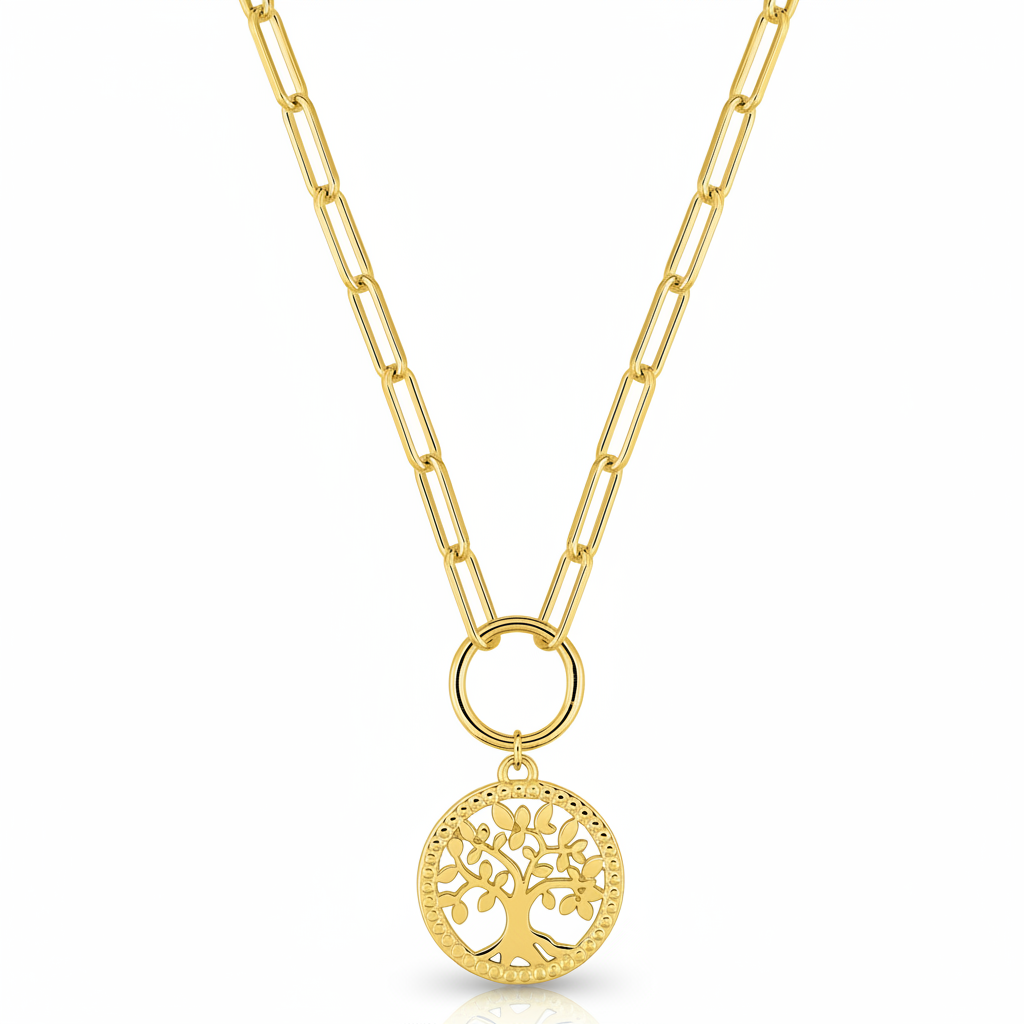 Collier Plaqué Or Longueur 42cm Arbre de Vie - Collier