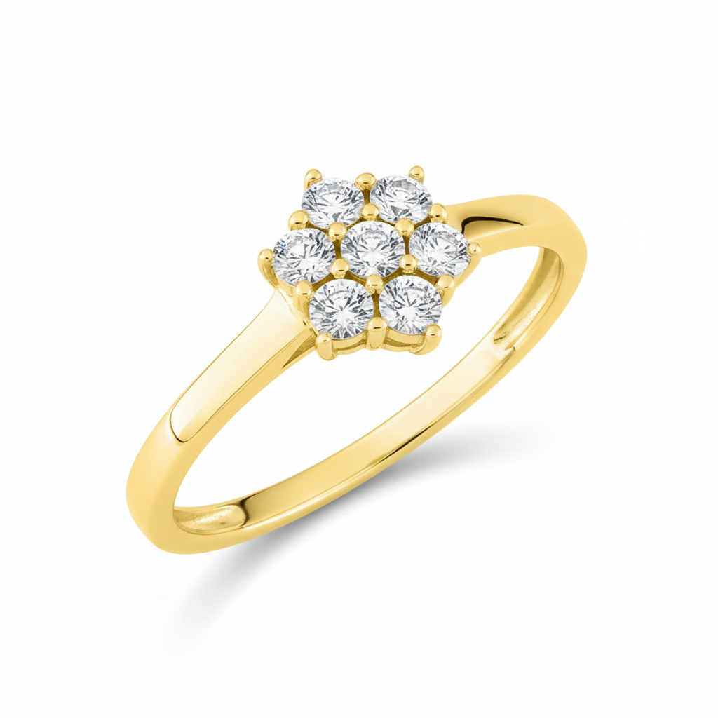 Bague Or Rhodié Diamant 0.07ct GH P2