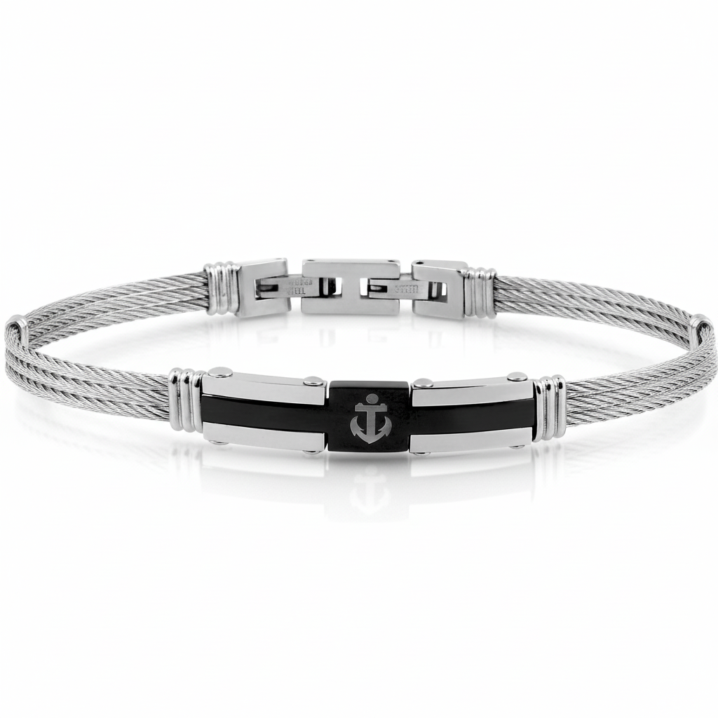 Bracelet Homme Acier IP noir