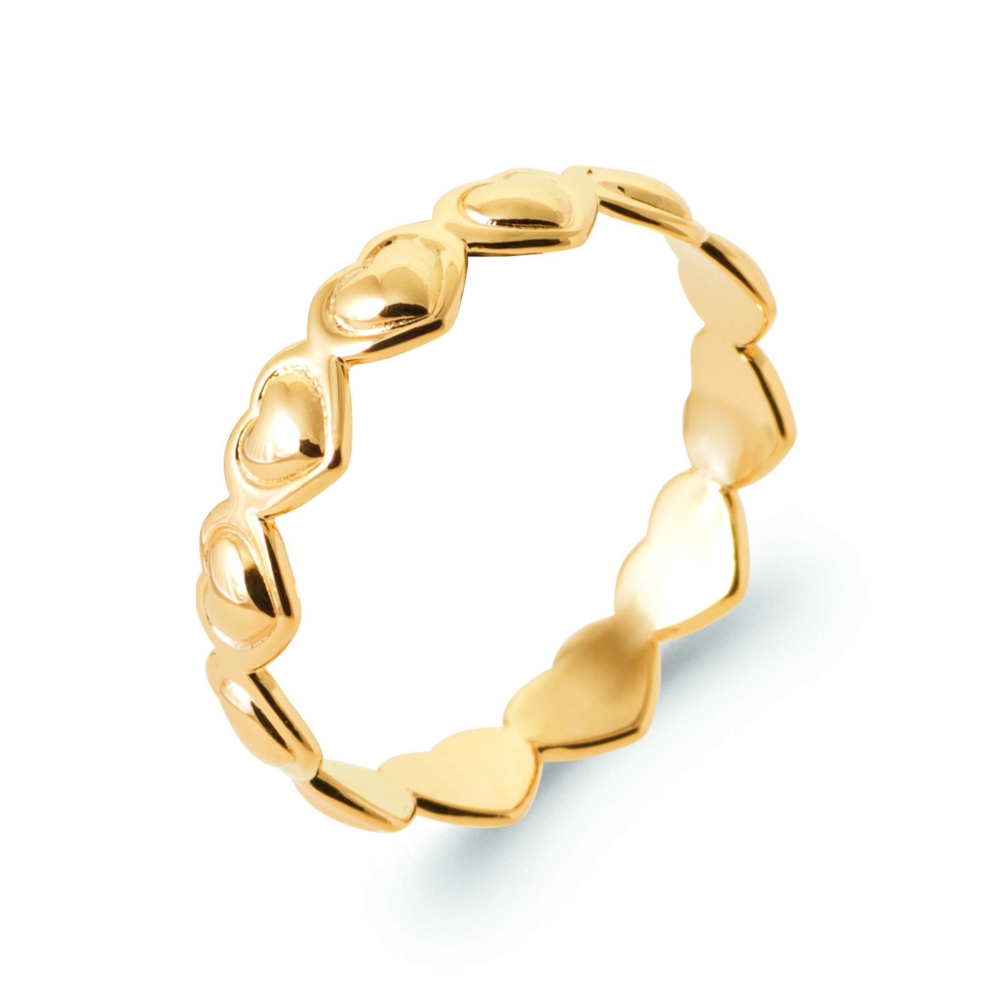 Bague Plaqué Or Coeurs