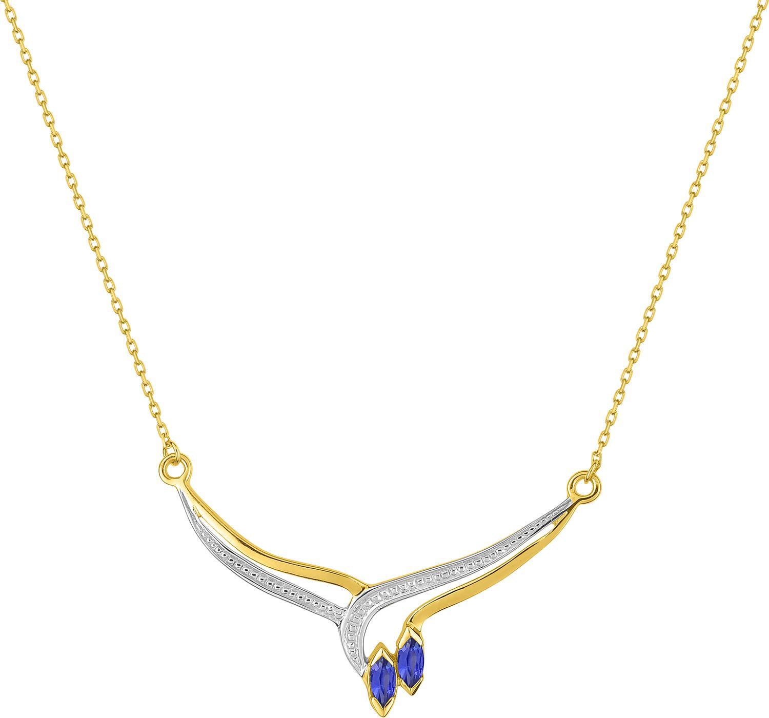 Collier Or Rhodié Saphir