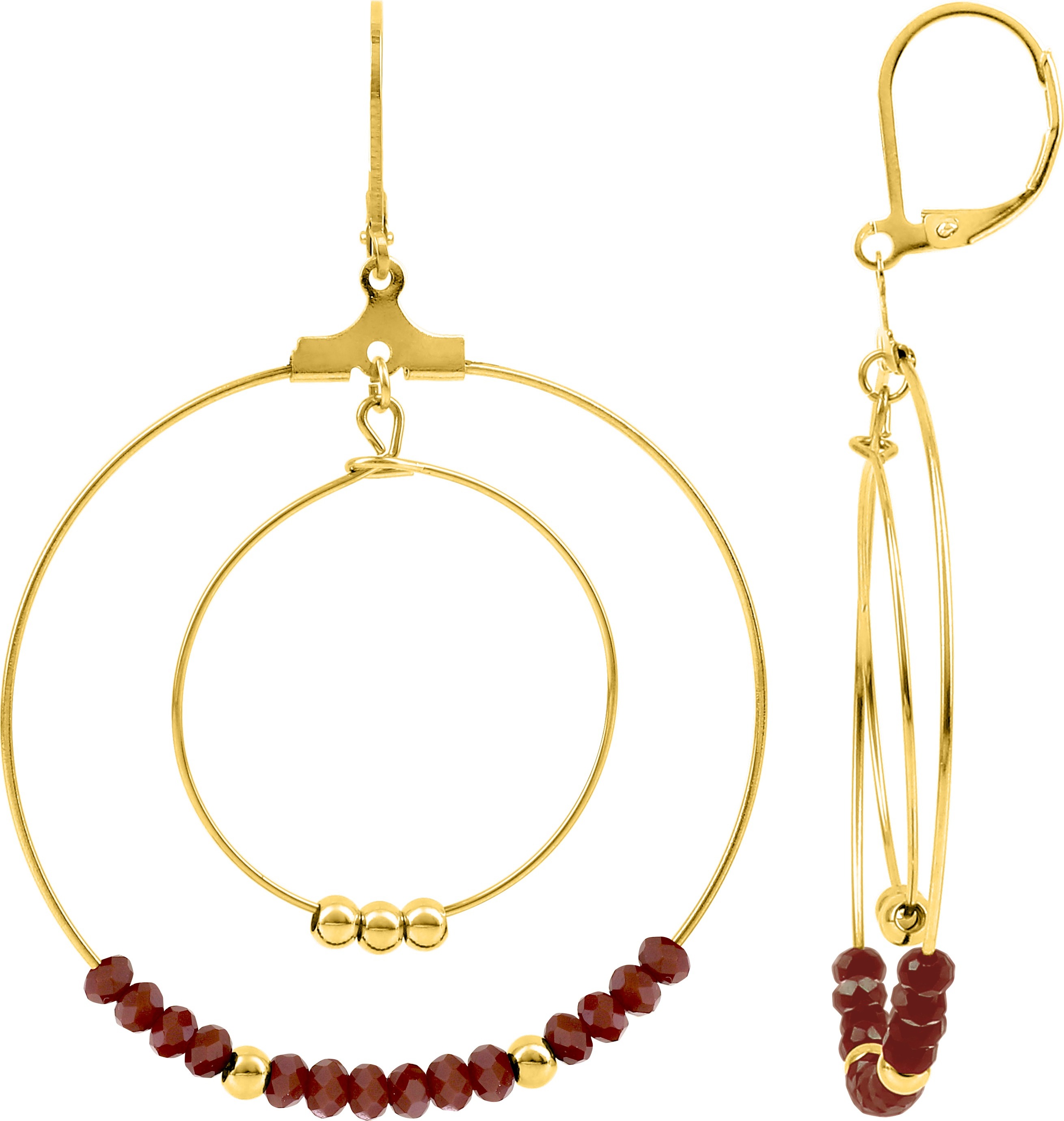 Boucles d'oreilles Dormeuses Acier Doré - Boucles d'oreilles