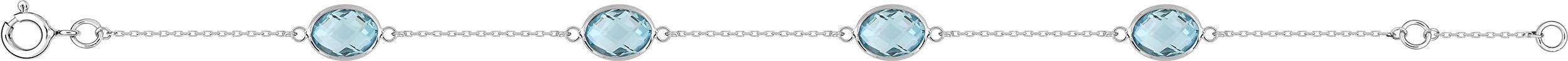 Bracelet Or Blanc bleu Topaze